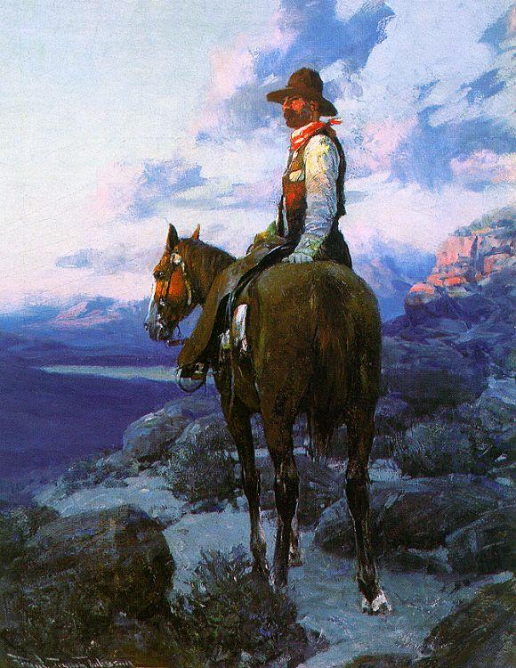 Johnson, Frank Tenney The Rustler Norge oil painting art